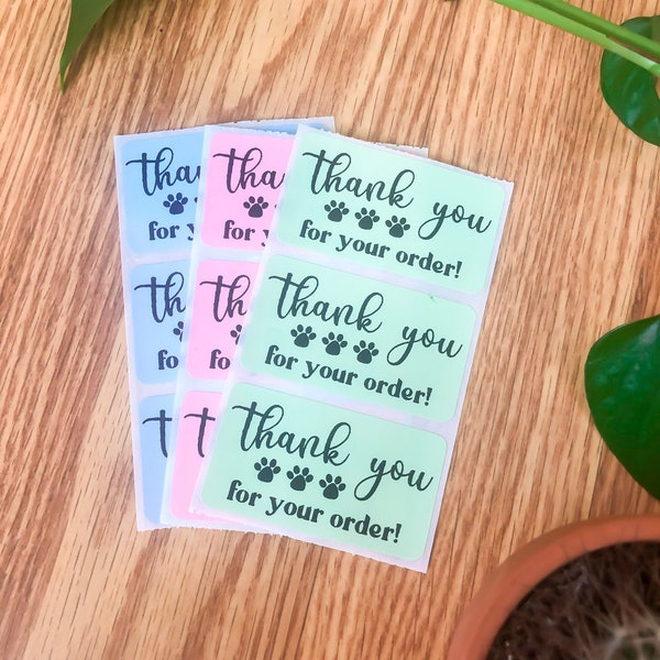 Thank You Packaging Sticker Set - dog paw packaging labels - dog sticker - shipping labels - usps - small business supplies - happy mail