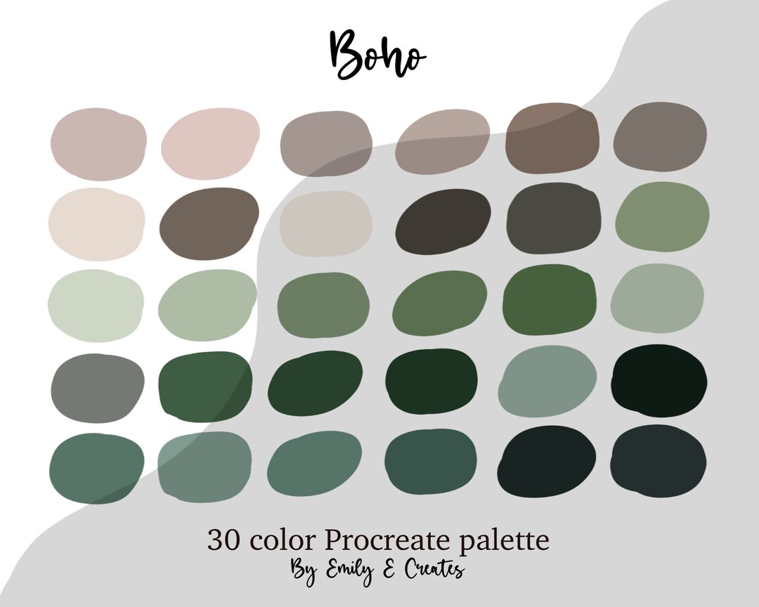 Boho Procreate Color Palette Procreate Tool Instant - Etsy