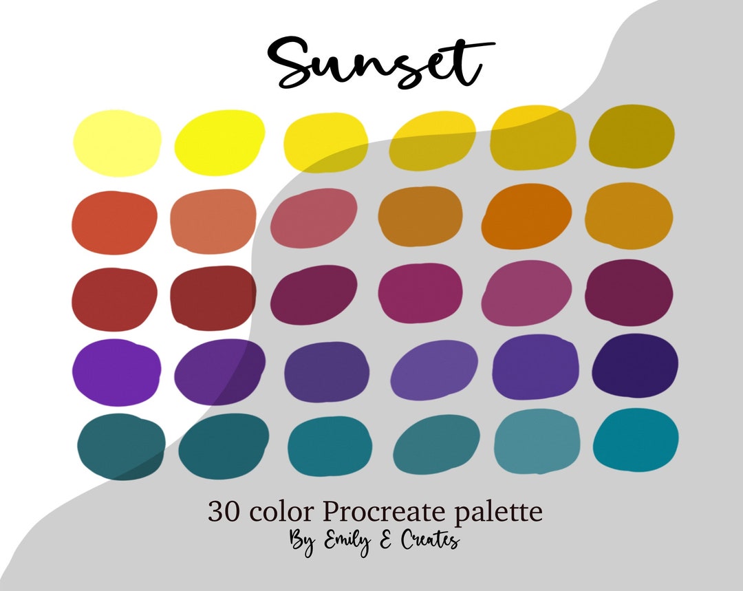 Sunset Procreate Color Palette Procreate Tool Instant - Etsy