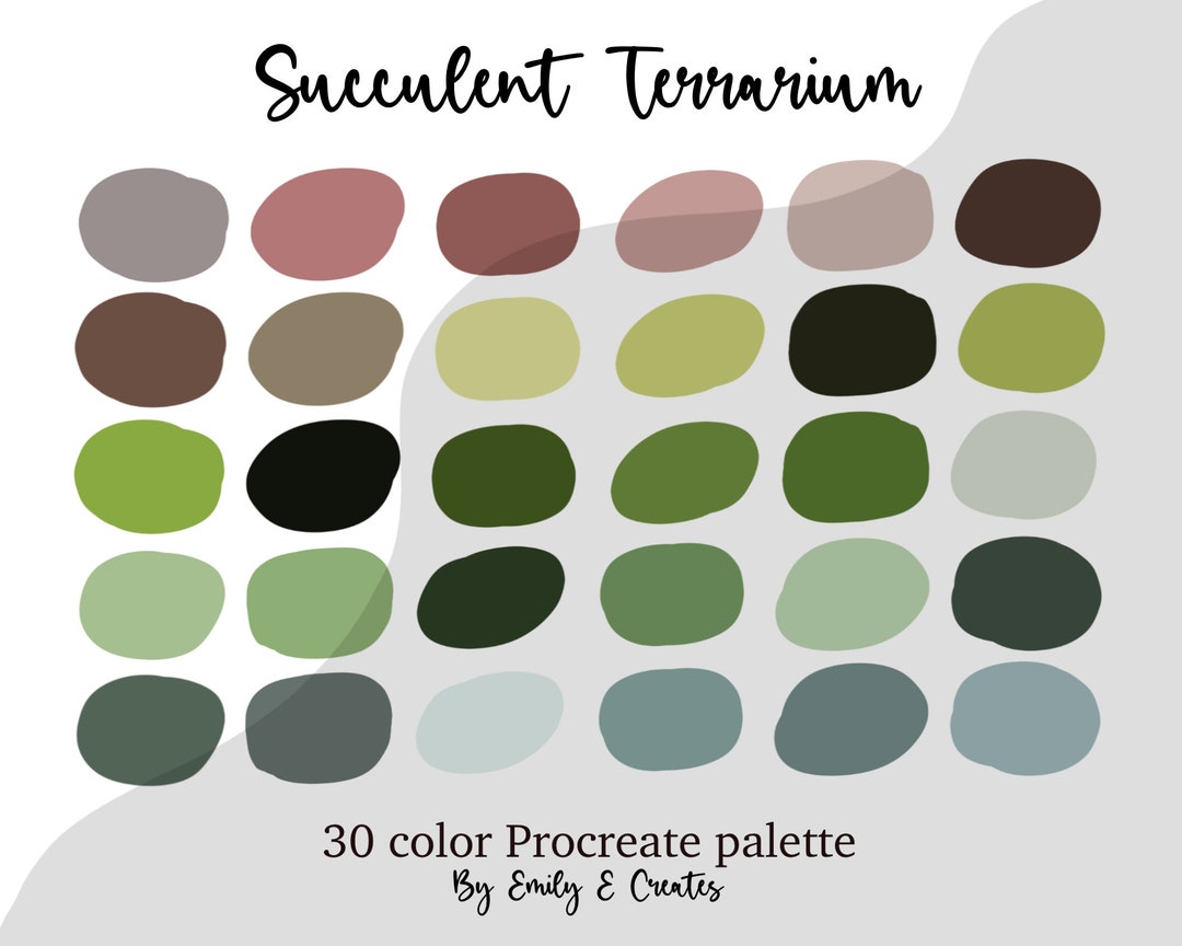 Succulent Terrarium Procreate Color Palette Procreate Tool - Etsy