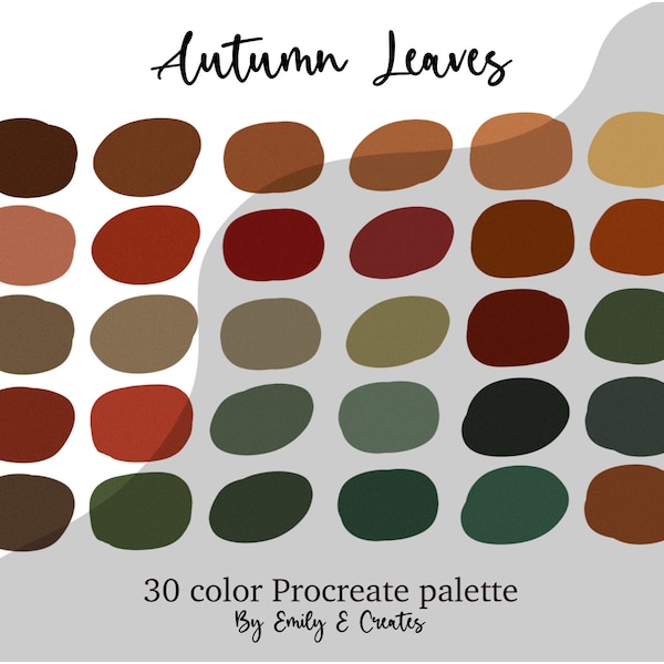 Autumn Leaves Procreate color palette- Procreate tool - instant download - digital download - iPad Procreate tools - color swatches