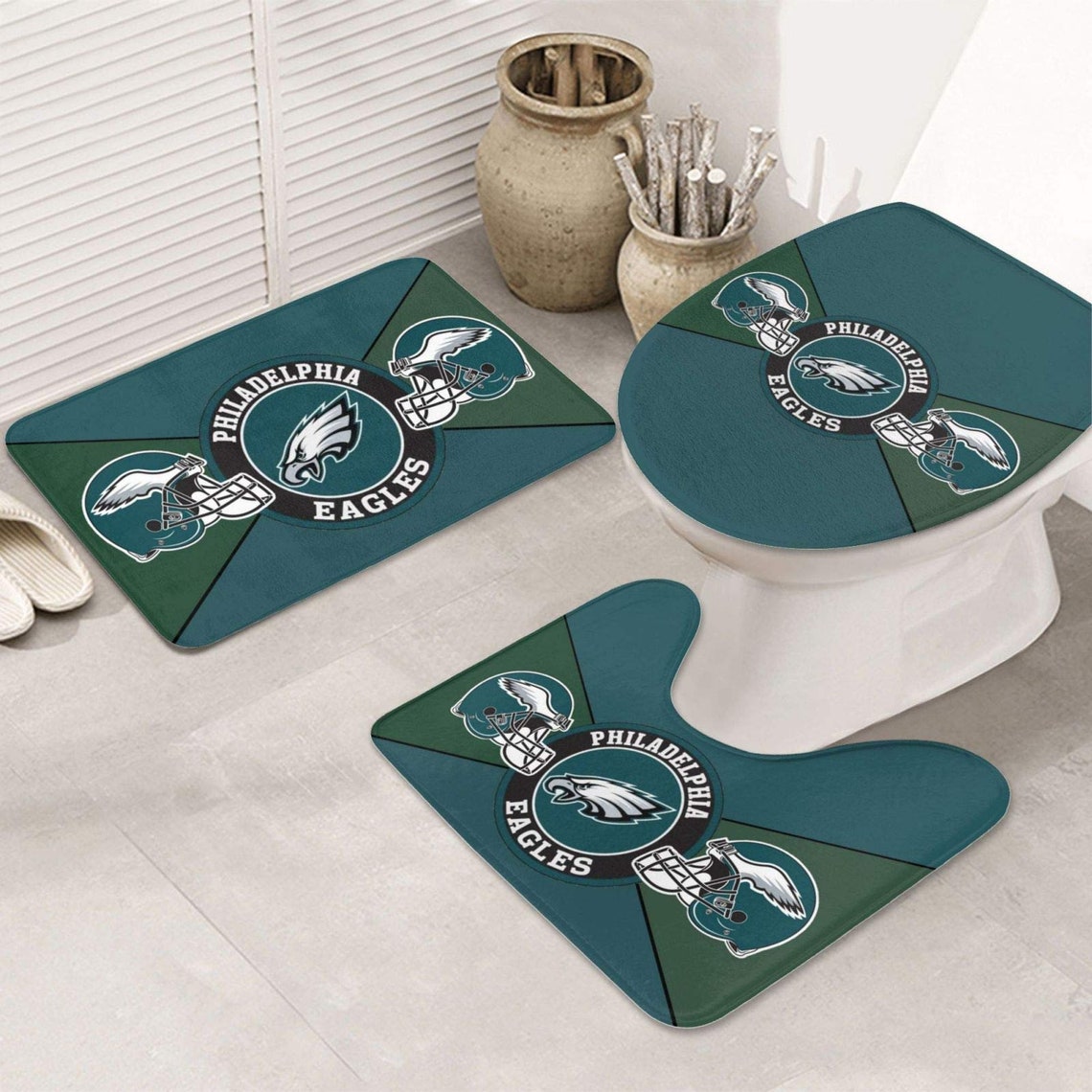 NFL Philadelphia Eagles 3PCS Bathroom NonSlip Bath Mat Toilet Etsy