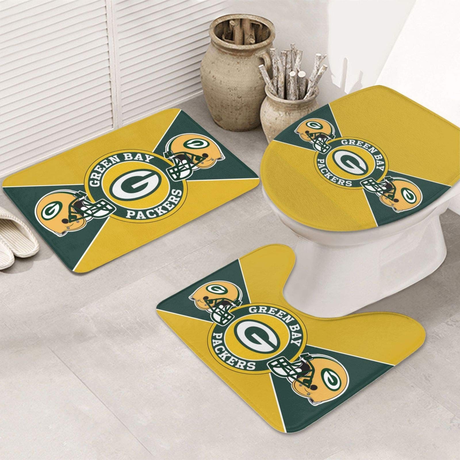 NFL Green Bay Packers 3PCS Bathroom NonSlip Bath Mat Toilet Etsy
