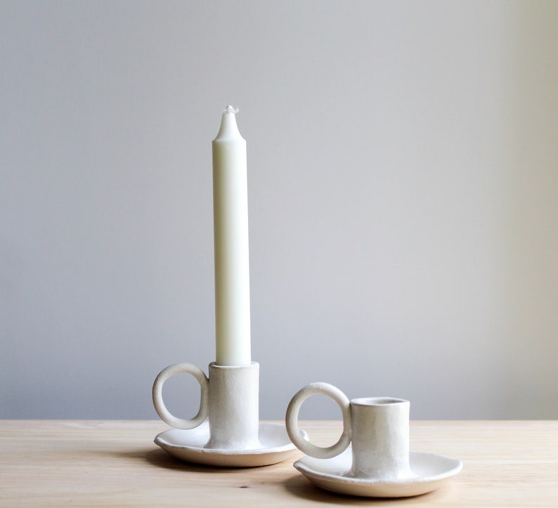 Candle Holder Candle Holder With Handle Ceramic Candle Etsy