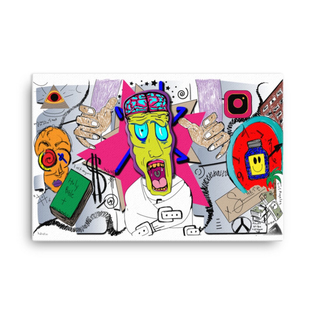 Illuminati Canvas Painting Original Artwork Secret Society Art Crazy