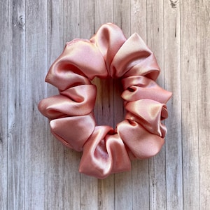 Pink Satin Valentines Day Hair Scrunchie