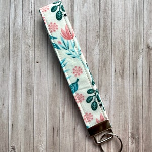 Sea Flowers Cotton Wristlet Keychain
