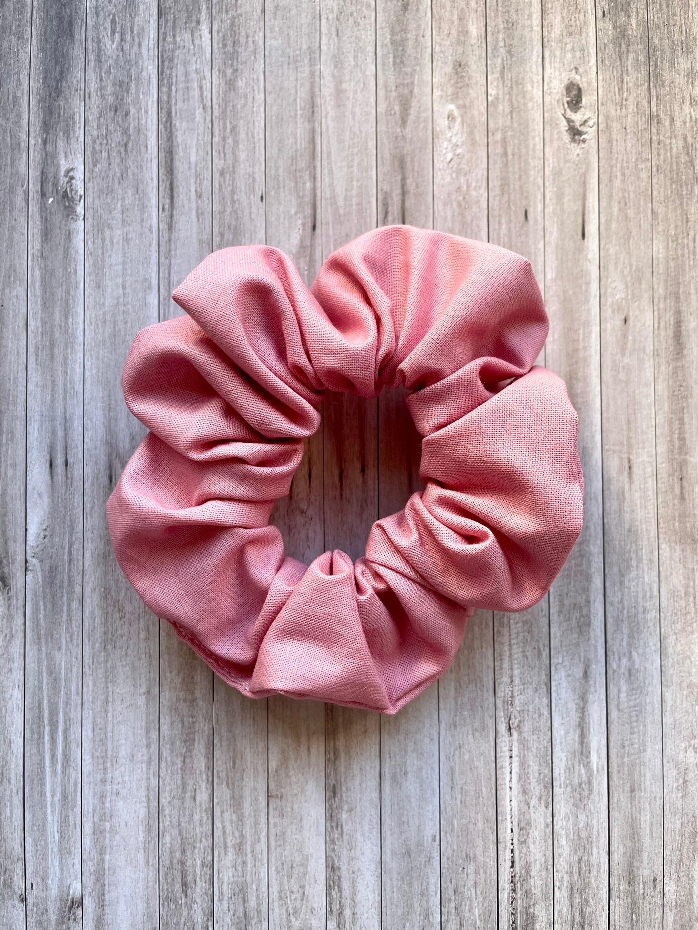 Plain Pink Cotton Hair Scrunchie Etsy Ireland