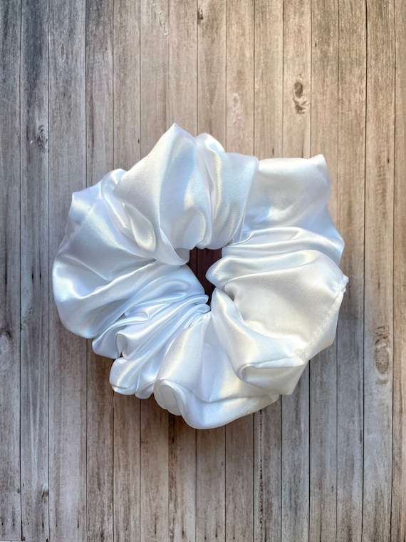 XL Giant White Satin Hair Scrunchie - Etsy display picture 2