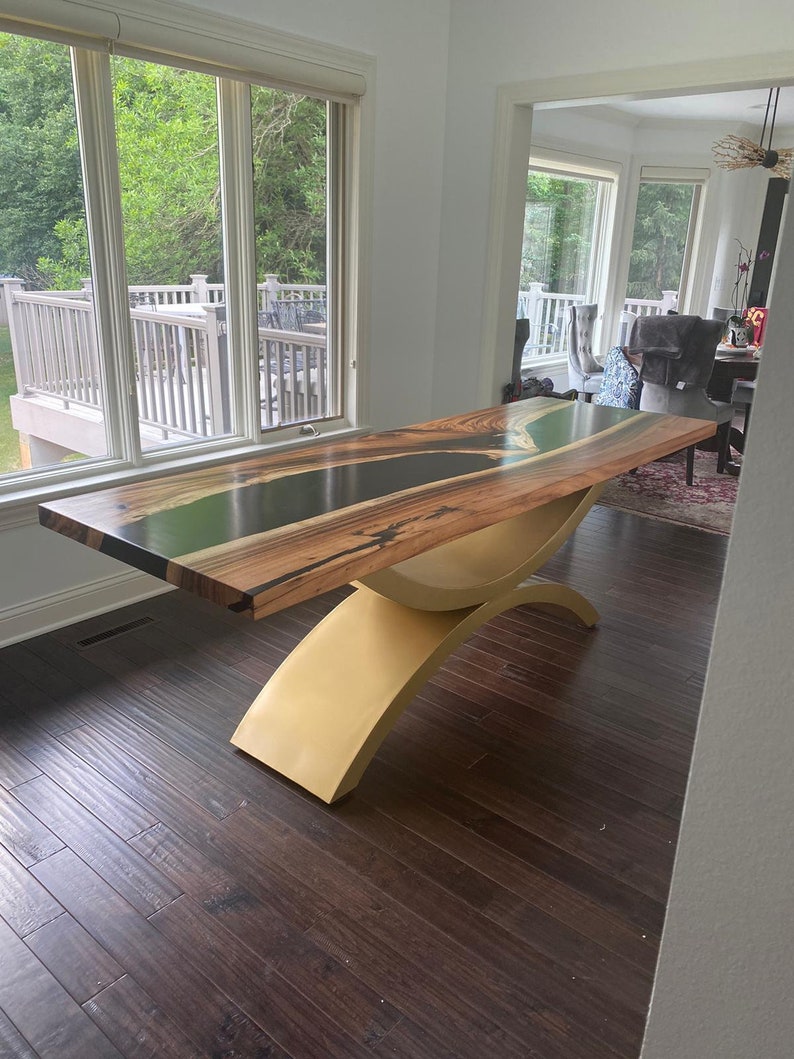 Black Epoxy River Dining Table Top Epoxy Table Top Resin Etsy