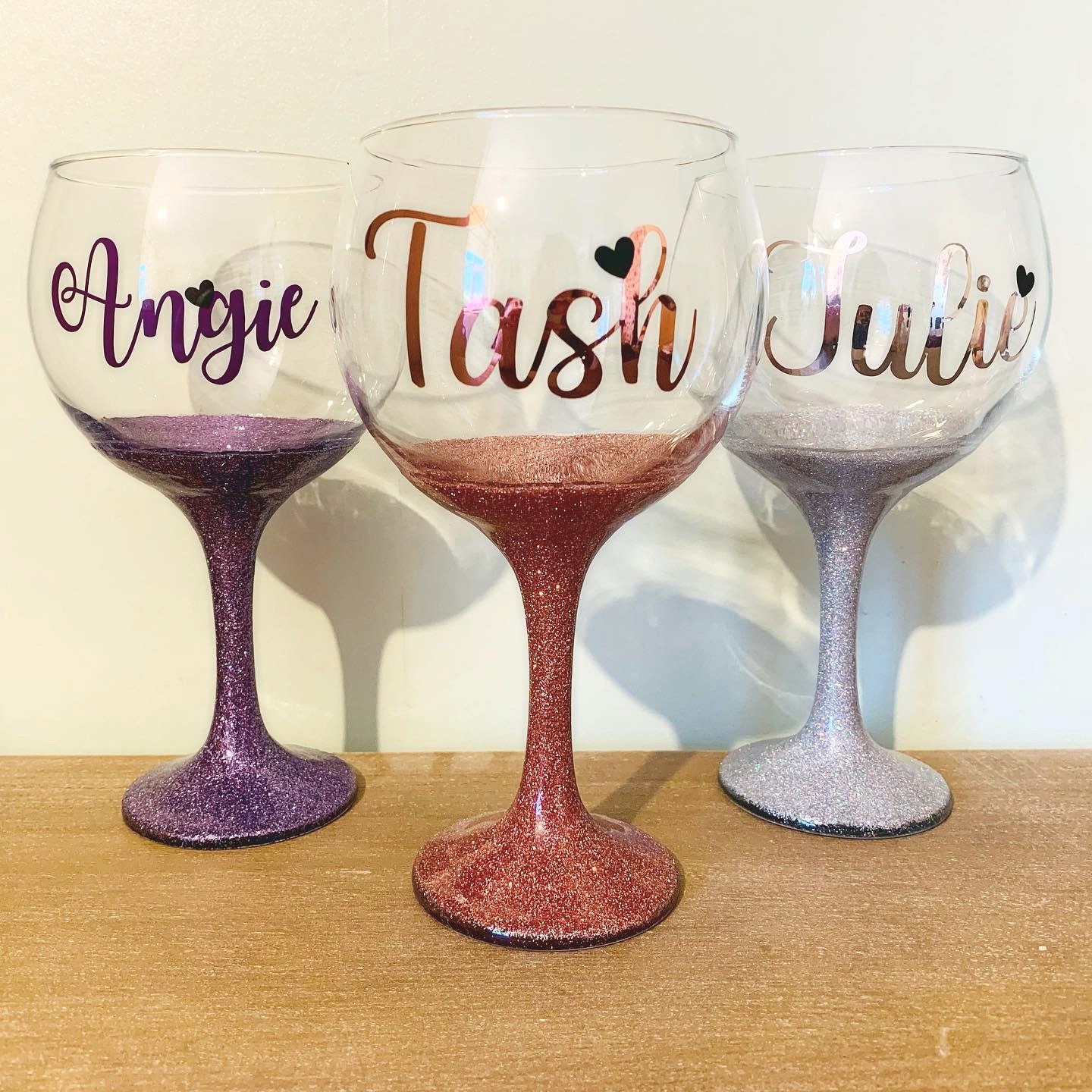 Personalised Glitter Gin Glasses Gifts Birthday Wedding Etsy