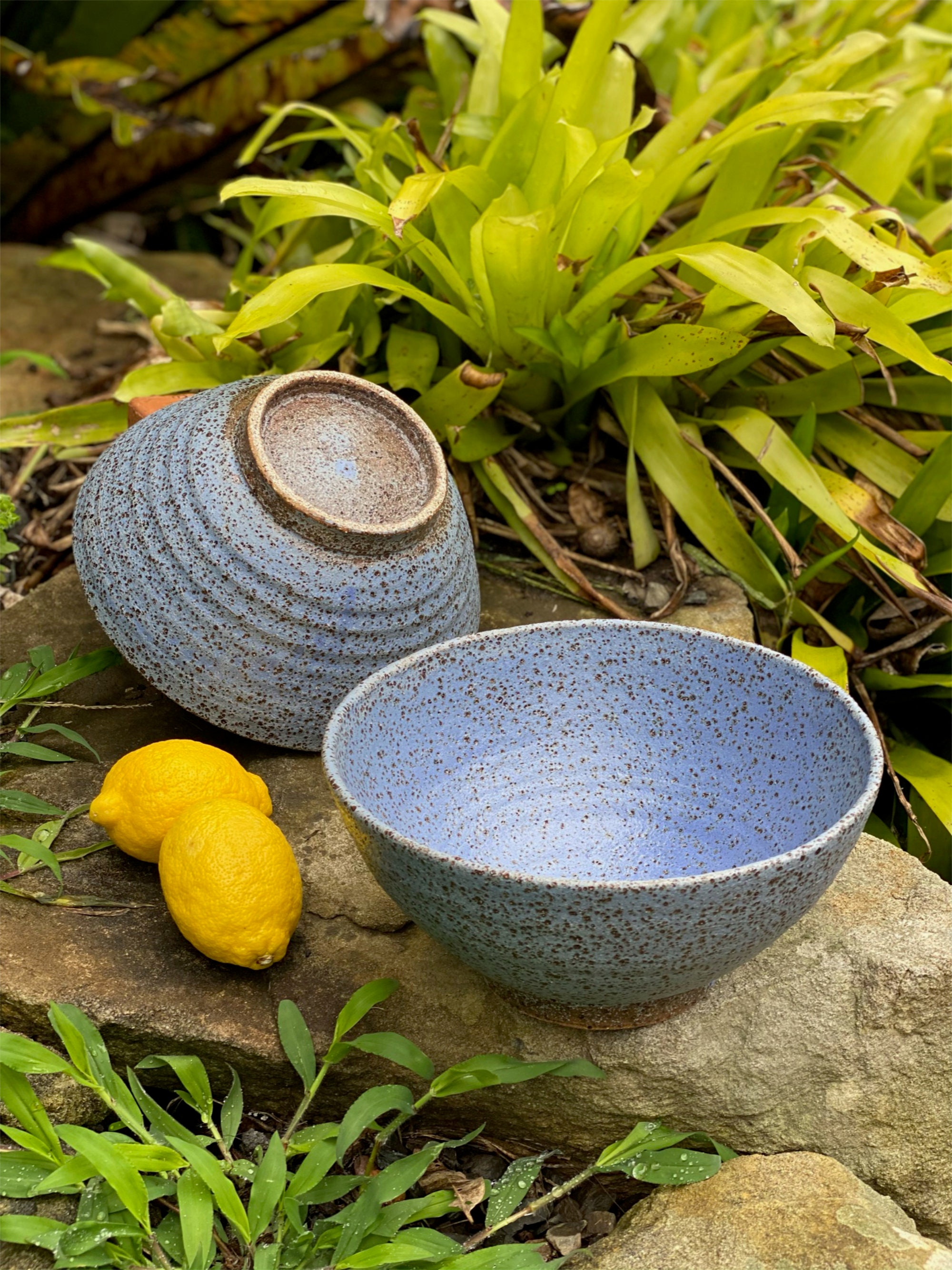 Speckled Blue Large Ramen Bowls Etsy