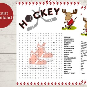 Hockey Word Search for Kids, PDF Printable and Instant Download - Etsy