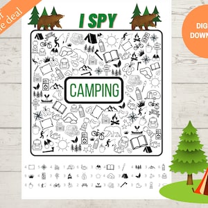 I SPY Game, Camping Activities, Activities for Kids, Kids Camping, Summer Activities, Printable I Spy, Camping Games for Kids