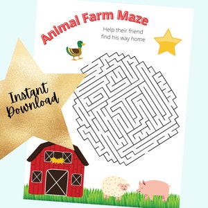 Fun Maze of Animals On The Farm for Kids