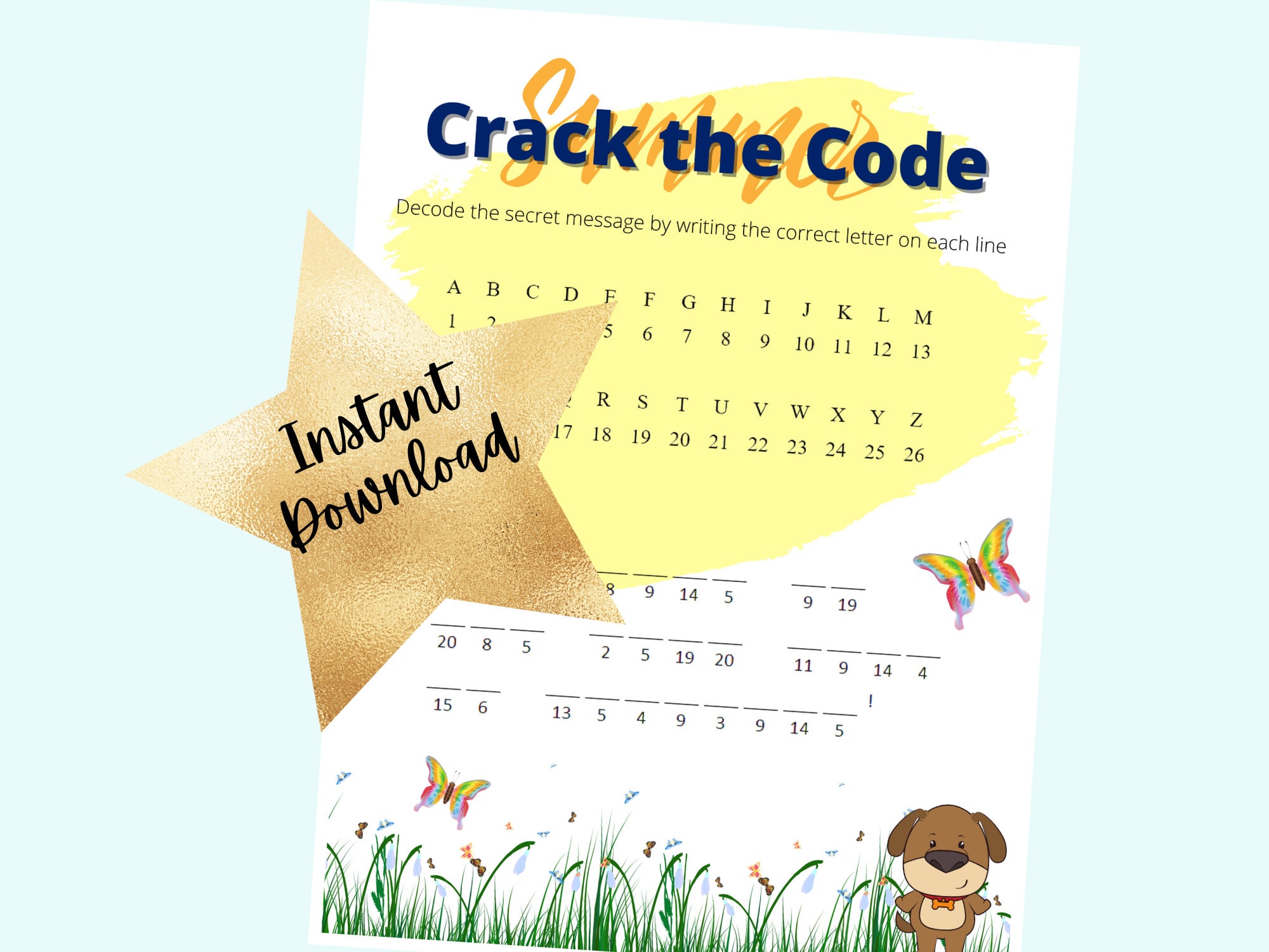crack the code summer time fun summer worksheets summer etsy