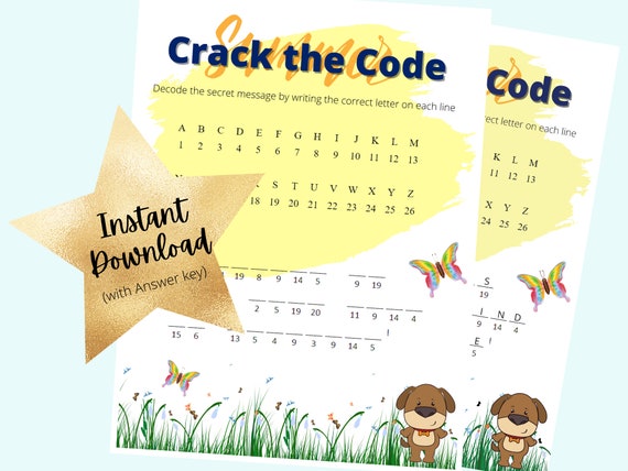 crack the code summer time fun summer worksheets summer etsy