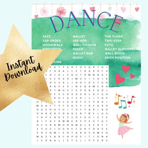 All Types of Dance Word Search for Everyone, Learning Resources