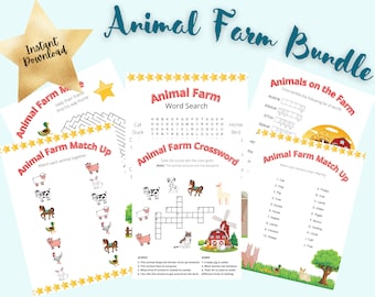 Animal Farm Activity Bundle: Word Search, Maze, Crossword (Digital Download)