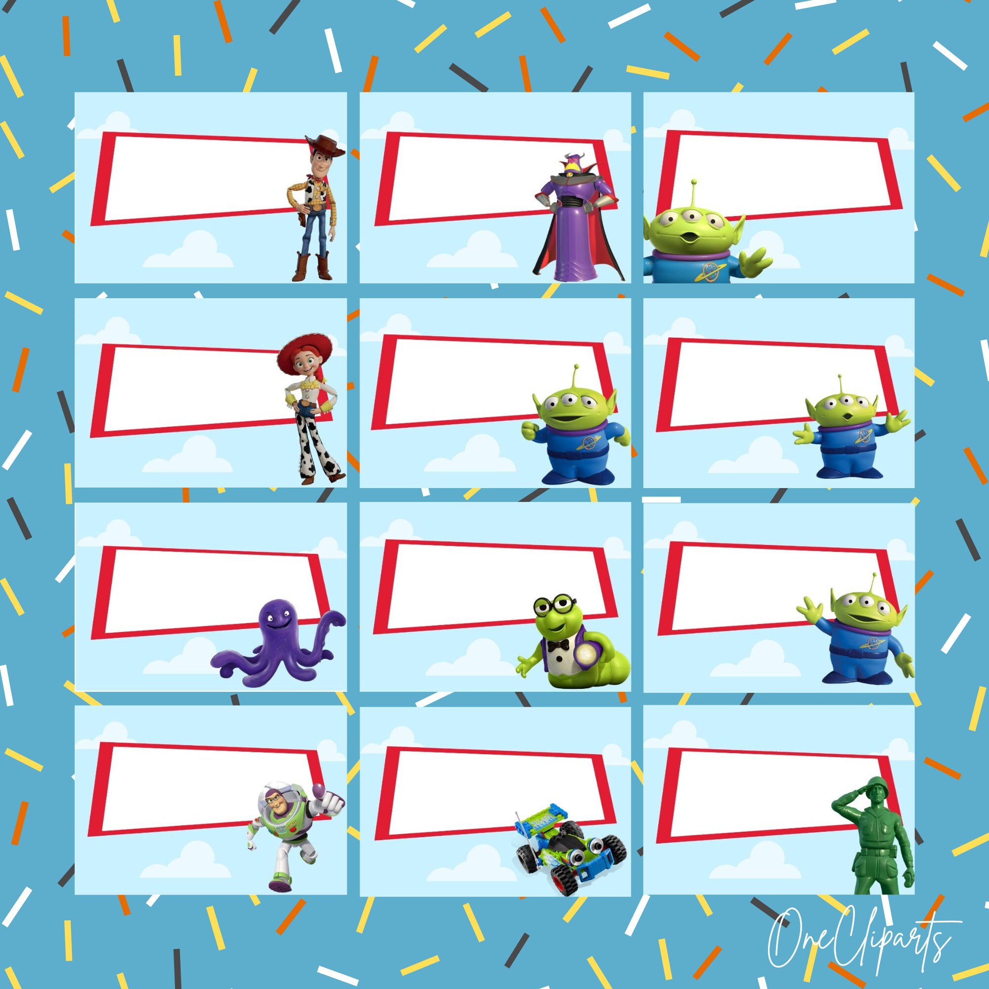12 Toy Story Place Cards Set 6, Toy Story Party Food Label 12 Toy Story Place Cards Set 6, Toy Story Party Food Label