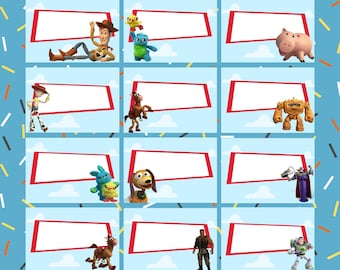 Toy Story Food-tentkaarten, decoraties voor verjaardagsfeestjes (directe download)