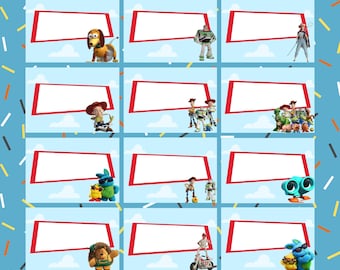 Toy Story Party Food-tentkaarten: verjaardagsdecoratie (directe download)