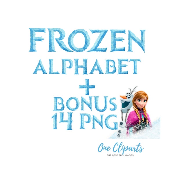 Frozen Alphabet Clipart PNG, Frozen birthday