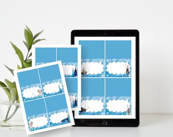 Frozen Party Food Tent Cards, Instant Download