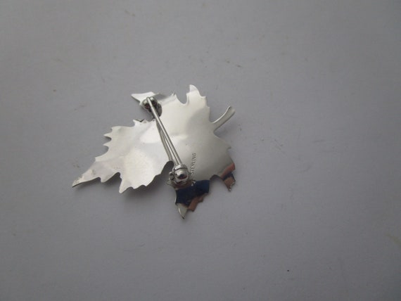 Vintage Sterling Silver Maple Leaf Brooch - image 3