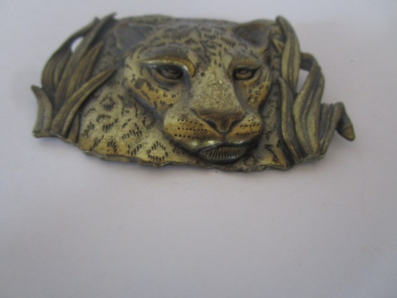 Fancy Designer JJ Leopard Cat Large Brooch - image 2