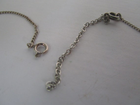 Vintage Sterling Silver Floral Necklace with Amet… - image 3