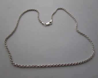 Nice Italian 18" Sterling Silver Rope Twist Chain Necklace