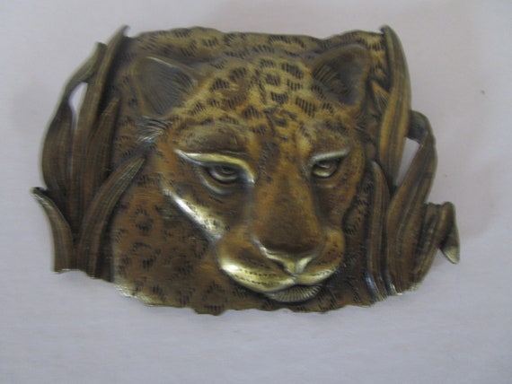 Fancy Designer JJ Leopard Cat Large Brooch - image 1