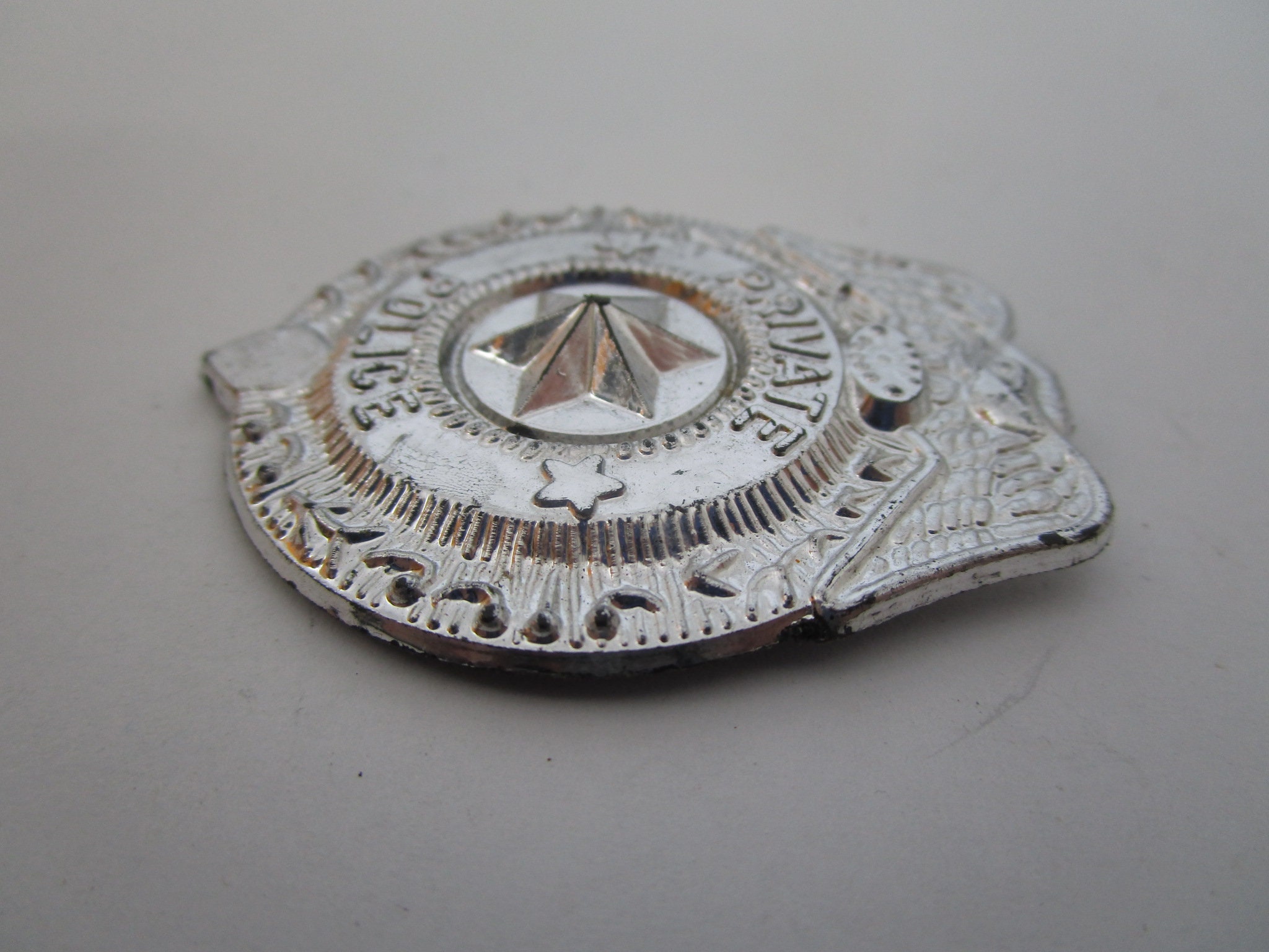 Vintage Toy Private Police Badge Plastic Etsy