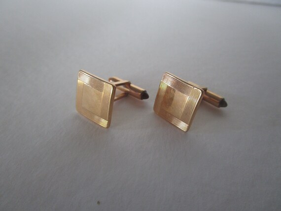 Vtg Antique Retro Krementz Gold Filled Cuff Links - image 1