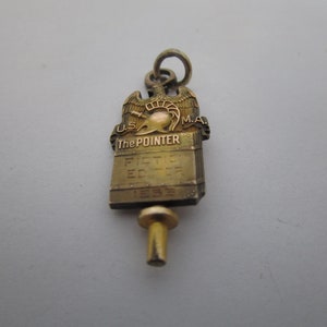 Antique 1953 " The Pointer " Key Type Gold Filled Charm