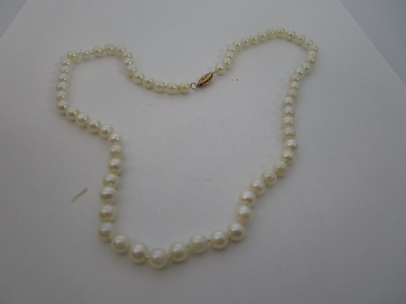 Vtg 18 inch Long 8MM Pearl Necklace - image 1