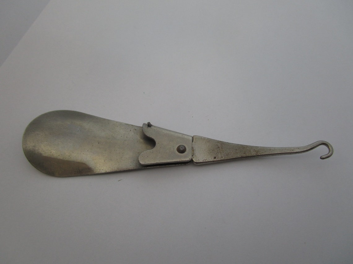 Dated 1917 Antique Advertising Shoe Horn & Button Hook Golden Rule Shoe