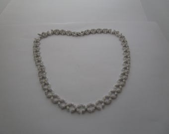 Designer Nadri Silver Tone Necklace with Sparkling Crystal X & O Accents