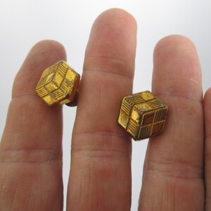 Antique Gold Tone Cuff Links Cuff Studs Cubist