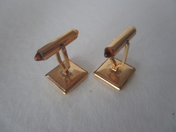 Vtg Antique Retro Krementz Gold Filled Cuff Links - image 3