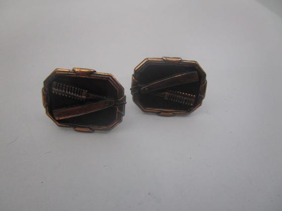 Vintage 1950's Barber Shop Cuff Links Straight Razor