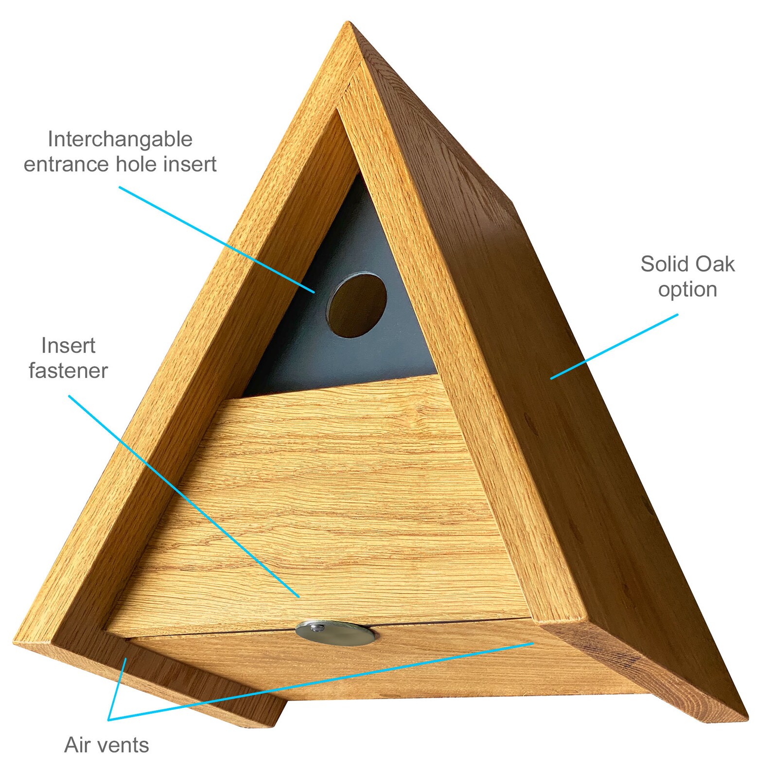 Richmond Oak Birdhouse Triangular Bird Box Apex Roof Bird Etsy