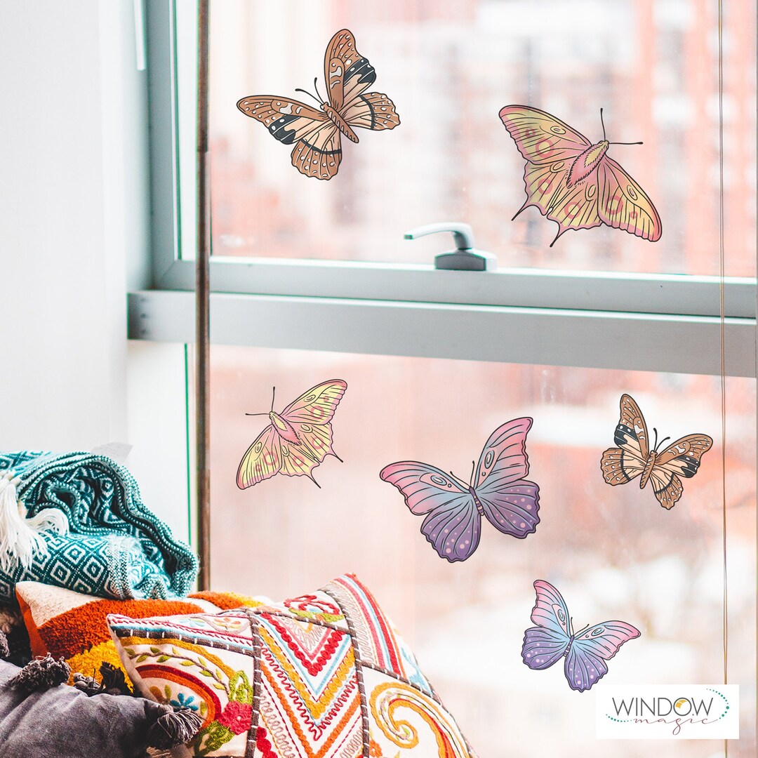 Window Decals Butterfly Room Decor Reusable Window Clings - Etsy