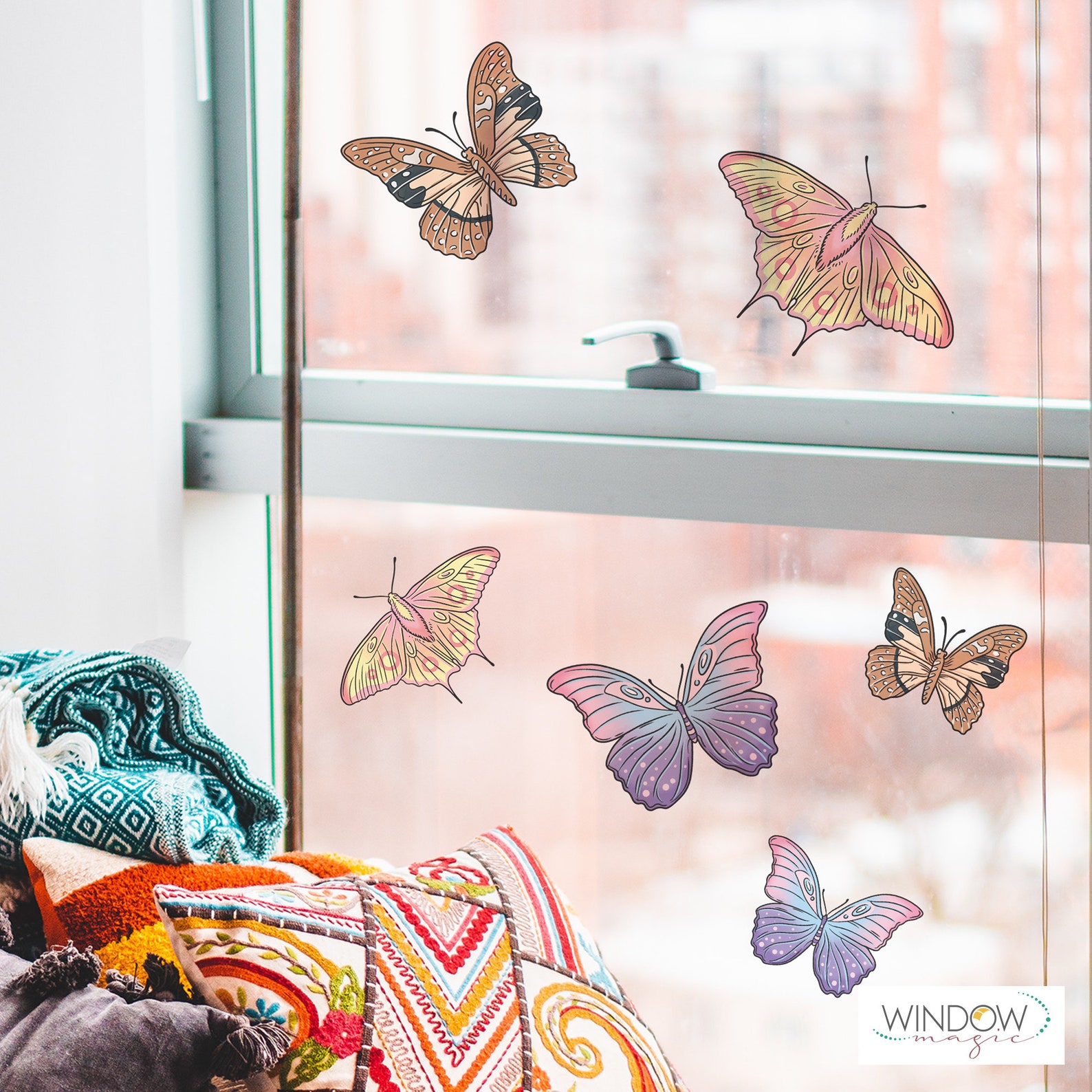 Window Decals Butterfly Room Decor Reusable Window Clings Etsy