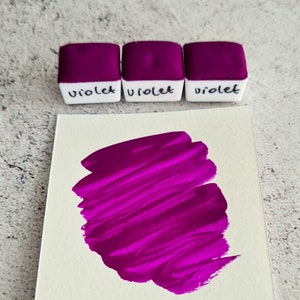 NEONVIOLETTE aquarel tot fanart, handgemaakte verf voor reizigersnotitieboekje, scrapbookingbenodigdheden, sluw cadeau van moeder, mixed media dagboek