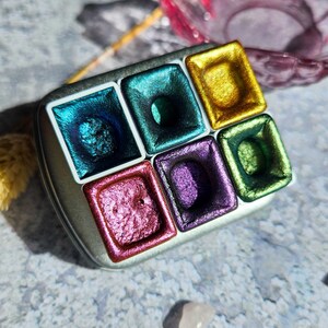 Galaxy Misty Fall OUTLET set met halve napjes, junkjournal, creatieve accessoires met glitter, verschuivend verfpalet, tool voor het maken van kaarten