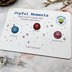 JOYFUL MOMENTS stipkaart aquarelset, groot verfmonster voor kunstenaar, feestelijk kleurboek, handletteraccessoires, cadeau van grootmoeder