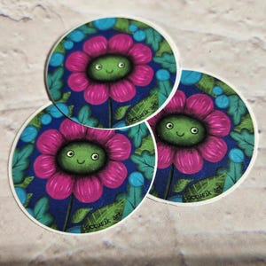 Sticker avec fleur mignonne, kit de décoration pour agenda, accessoires pour créateurs, petit courrier postal joyeux, oeuvre d'art pour bullet journal, oeuvre d'art