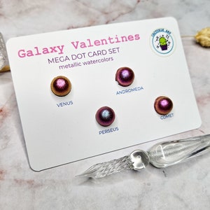 GALAXY VALENTINES kameleon aquarel stippenset, groot verfmonster voor schilder, sprookjesachtige kleurboek, uniek cadeau voor crafter, plakboekkit